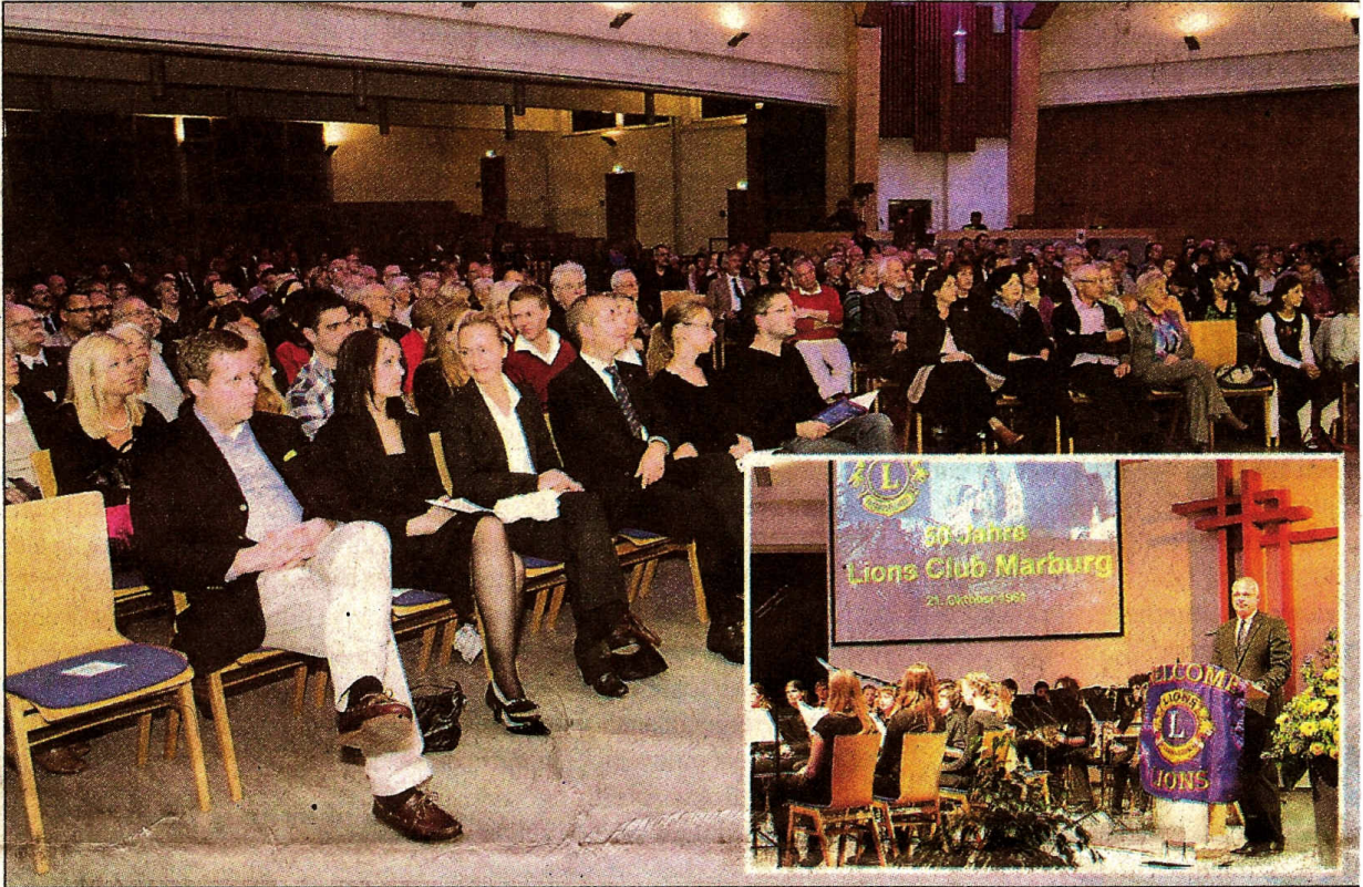 Bild von der 50 Jahr Feier des Lions Club Marburg aus der Oberhessischen Presse